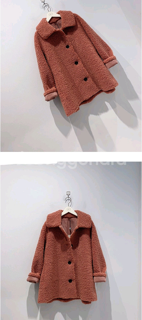 DEWL 듀엘 , 양면 테디베어 무스탕 코트--6