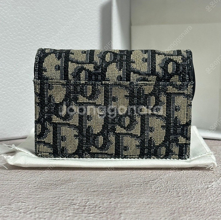 [풀구성] 디올 오블리크 새들 카드지갑 베이지--1