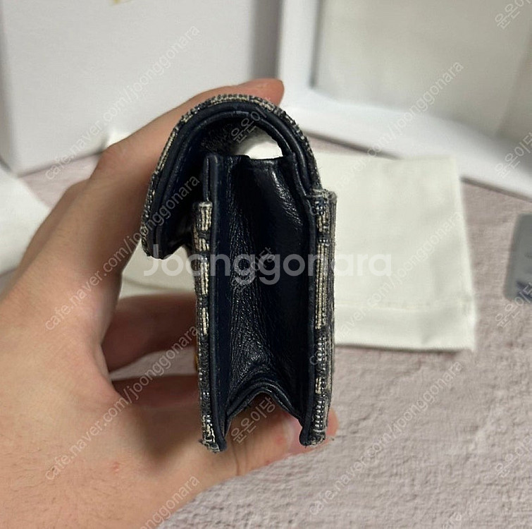 [풀구성] 디올 오블리크 새들 카드지갑 베이지--5