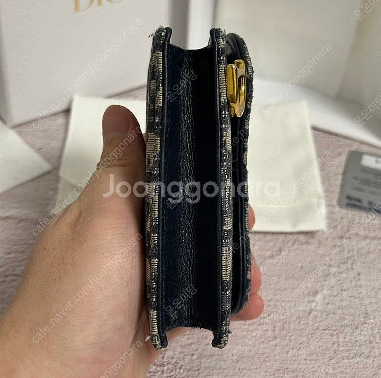 [풀구성] 디올 오블리크 새들 카드지갑 베이지--7