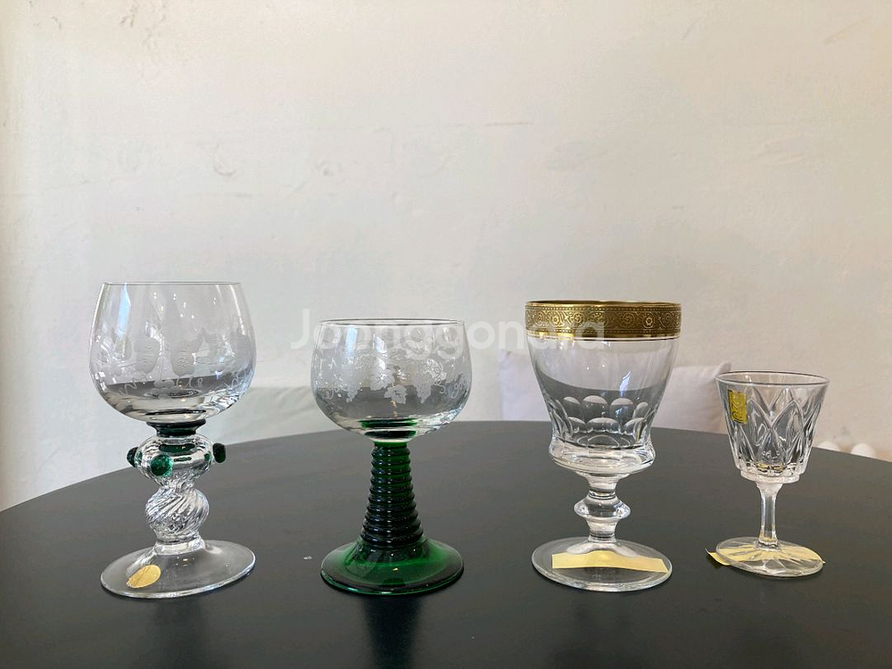 빈티지 유리잔 4종, 가격상이--0