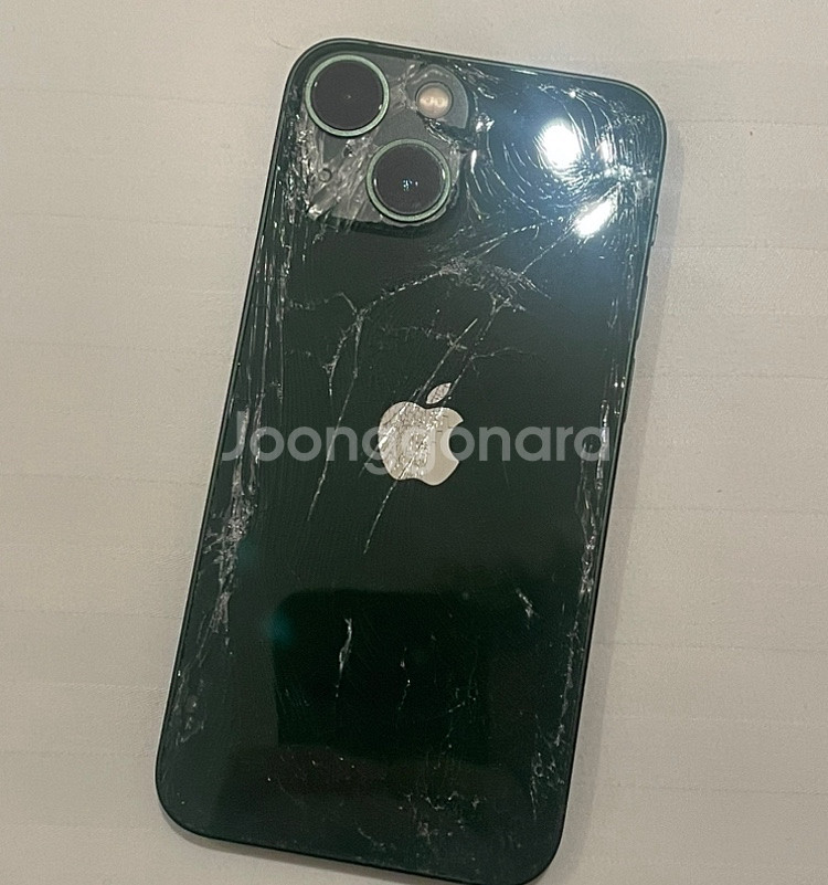 4개월 파손폰 아이폰13 미니 128GB 그린 배터리 99% 부품용 수리용--2