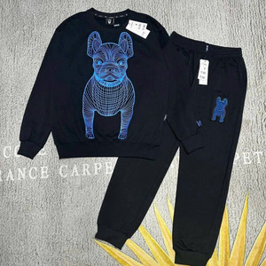 프랑스 드고 프린트 조거웨어 세트