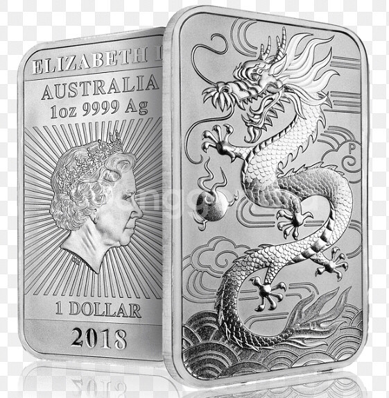 실버바 2018 호주퍼스민트 드래곤 사각 1온스 (31.1g)불리온(미니실버바)--0