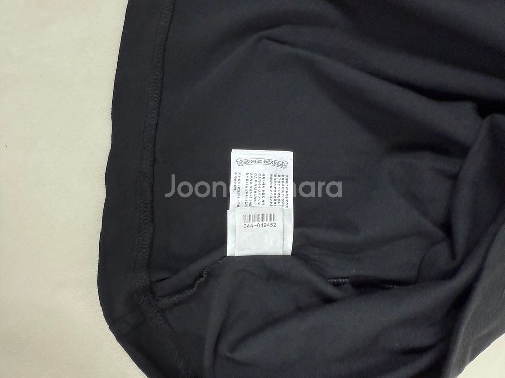 크롬하츠 핑크 넥 스크립트 로고 롱슬리브 포켓 크루 블랙 XXL--5