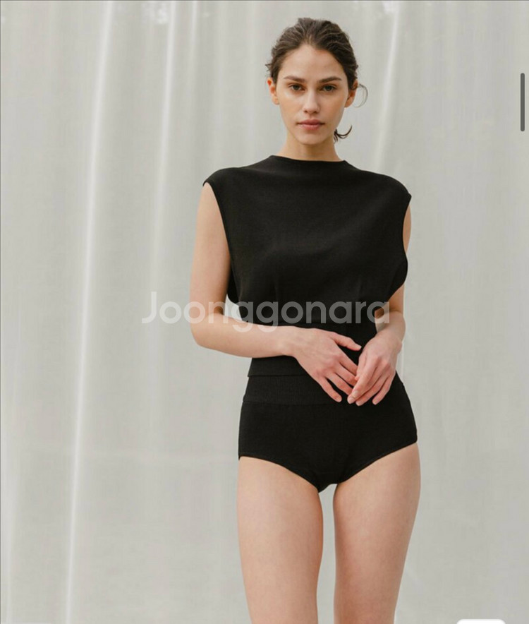 플라주 니트 하이넥 스윔 세트 수영복 새제품(S)--0