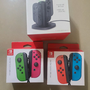 새상품)닌텐도 스위치 조이콘 2쌍+충전독