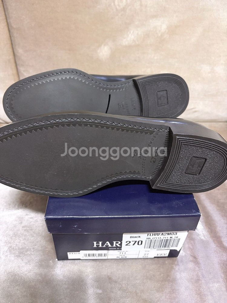 하루타 711 레더 더비 슈즈 블랙 270 새제품--5