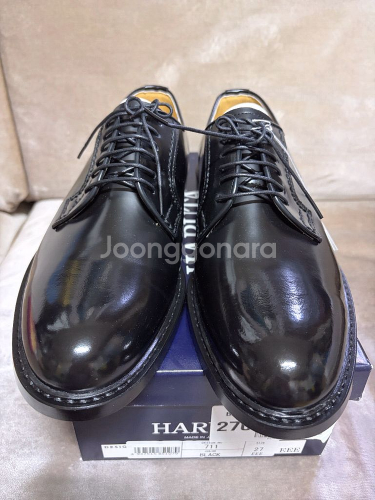 하루타 711 레더 더비 슈즈 블랙 270 새제품--2