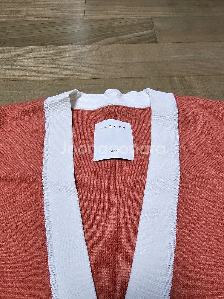 정품) sandro 산드로 캐시미어 울 가디건 피치컬러--3