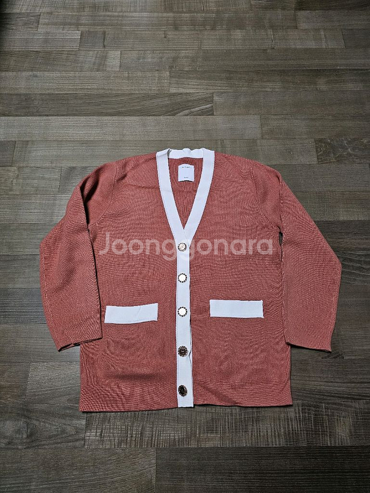 정품) sandro 산드로 캐시미어 울 가디건 피치컬러--1