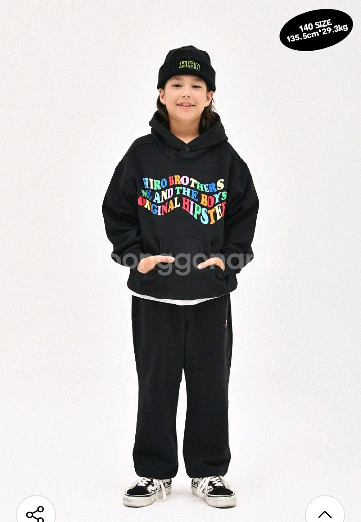 히로 키치레터링 후드 상하세트 110--0