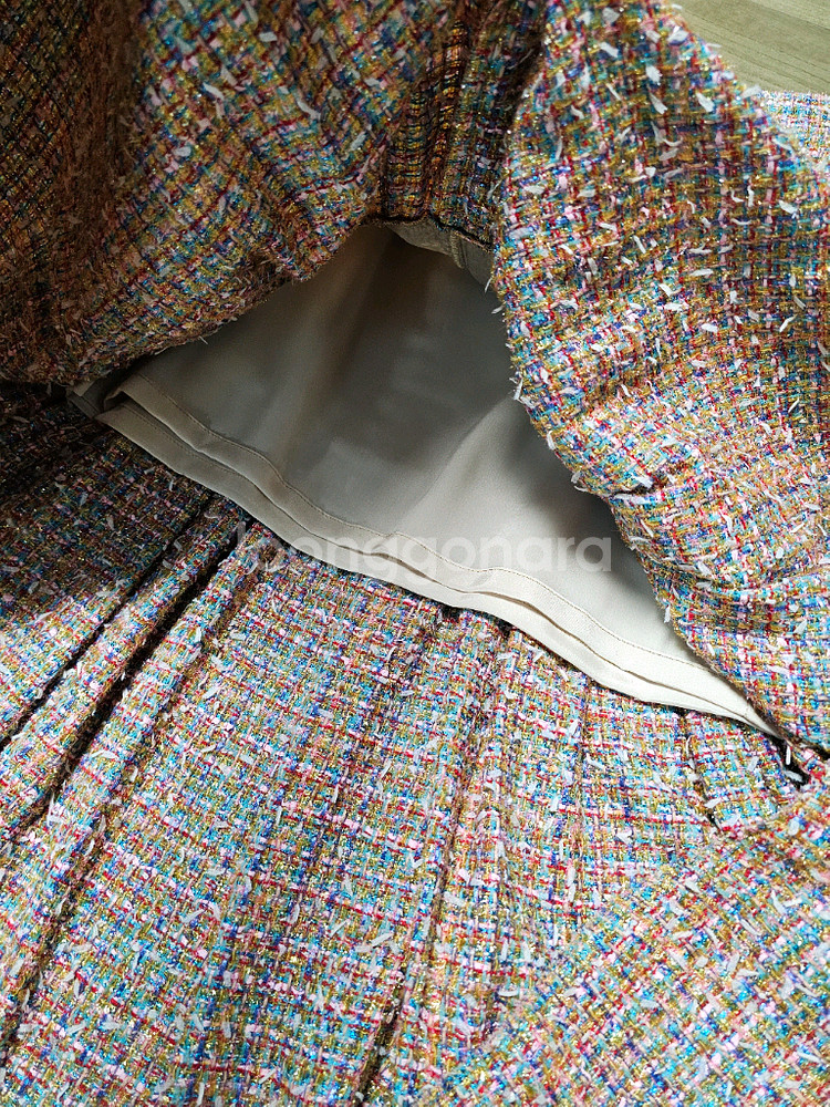 정품) TIME 타임 한섬 트위드 스커트--3