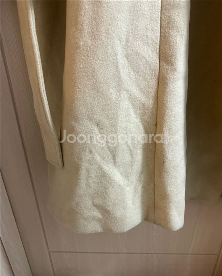 옷장정리| 오버핏 허리끈 메이썸 싱글 버터색롱코트--4