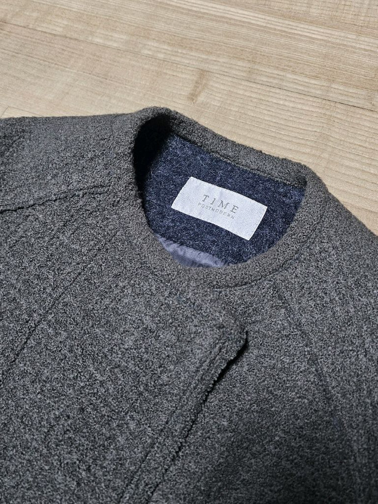 정품) TIME 타임 한섬 코트 반코트 울코트 카키--6