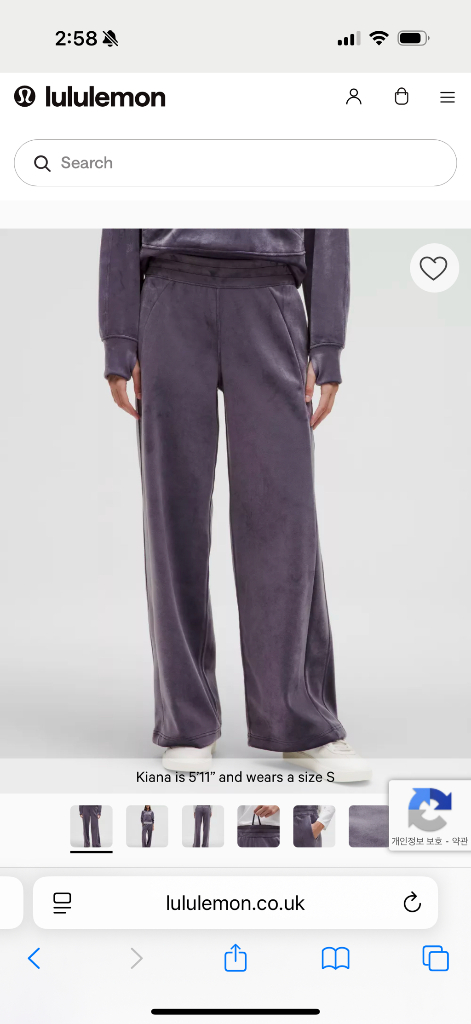 룰루레몬 스쿠바 미드라이즈 와이드레그 벨벳 팬츠 6--2