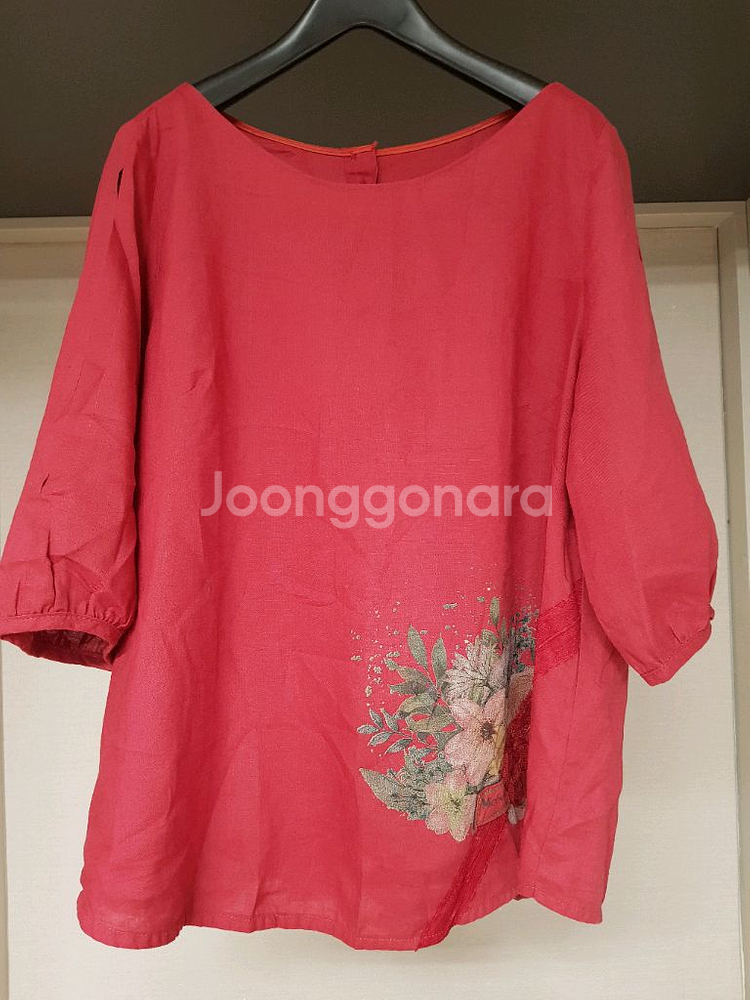 미쉘리 크로쉐배색 린넨상의--0