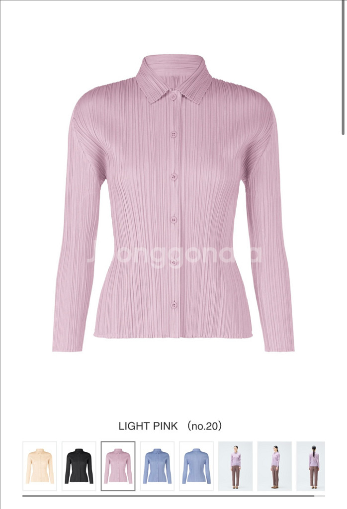 플리츠플리즈 9월 셔츠 라이트핑크 3--0