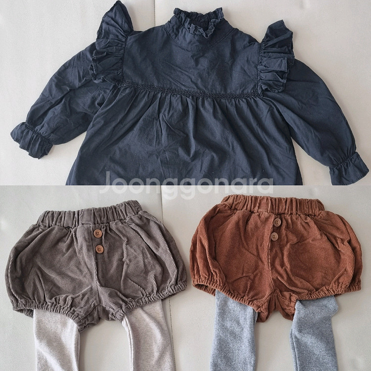 겨울 XS 90호 블라우스 블루머레깅스--0