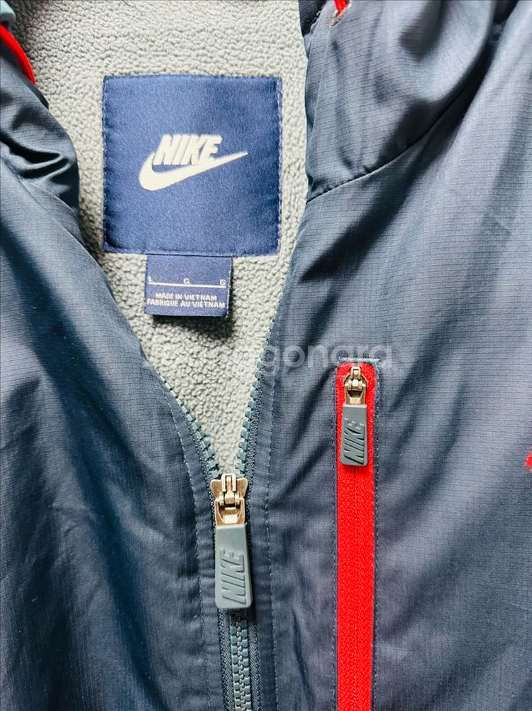 나이키 기모후드집업(곤색) L--4