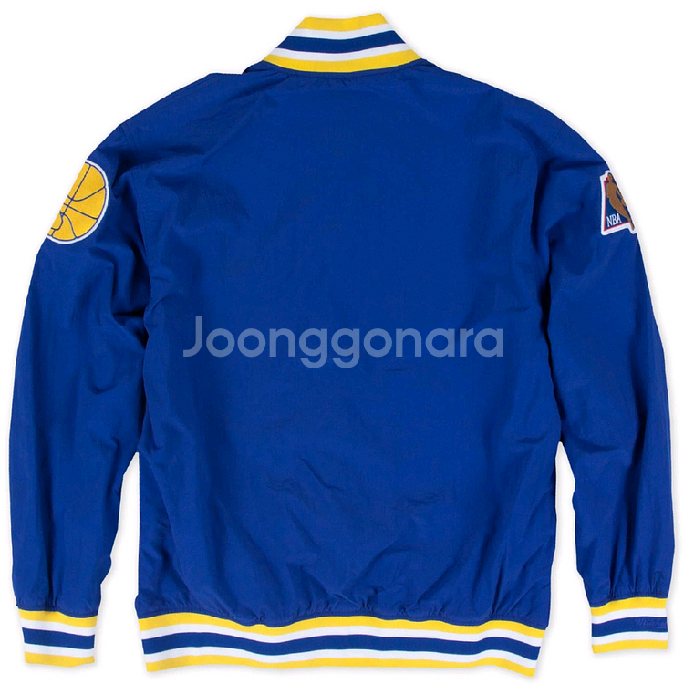 [L]미첼앤네스 골든스테이트 워리어스 어센틱 웜업 자켓--3