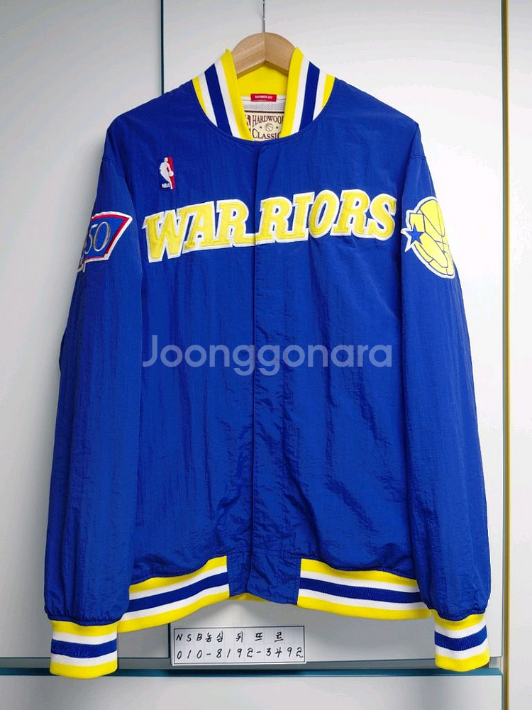 [L]미첼앤네스 골든스테이트 워리어스 어센틱 웜업 자켓--7