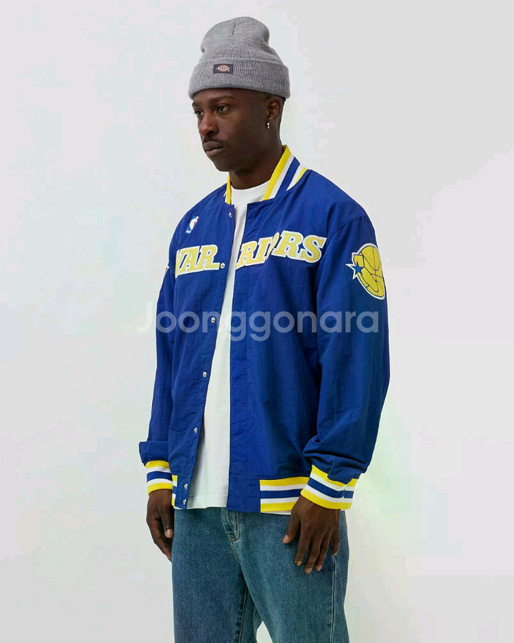 [L]미첼앤네스 골든스테이트 워리어스 어센틱 웜업 자켓--6