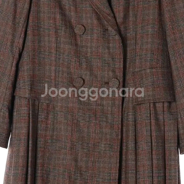 타임 체크 패턴 더블 블레이저 코트--3