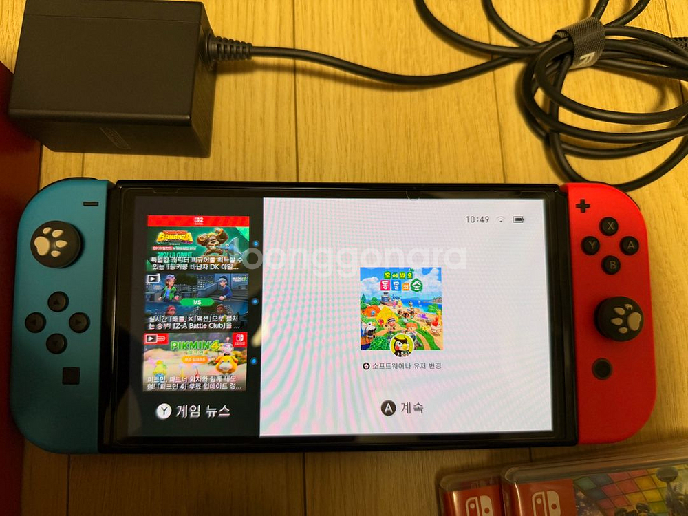닌텐도 스위치 OLED 레드 + 스티어링휠 세트--2