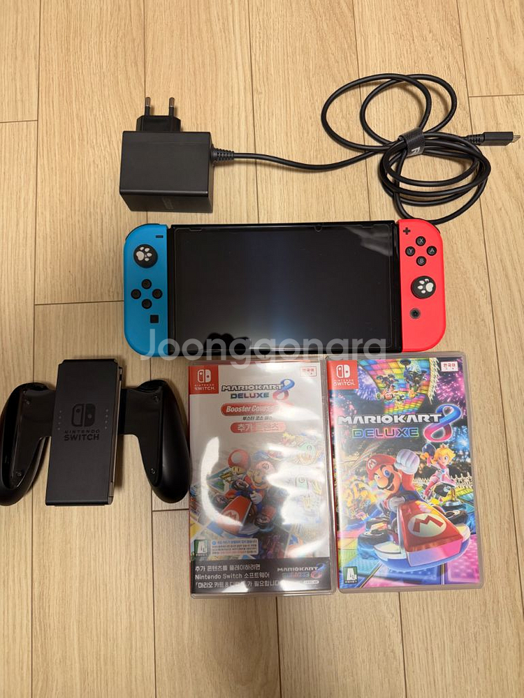 닌텐도 스위치 OLED 레드 + 스티어링휠 세트--3