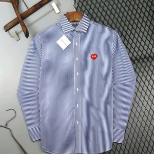 꼼데가르송 픽셀 스트라이프 셔츠(레드와펜)