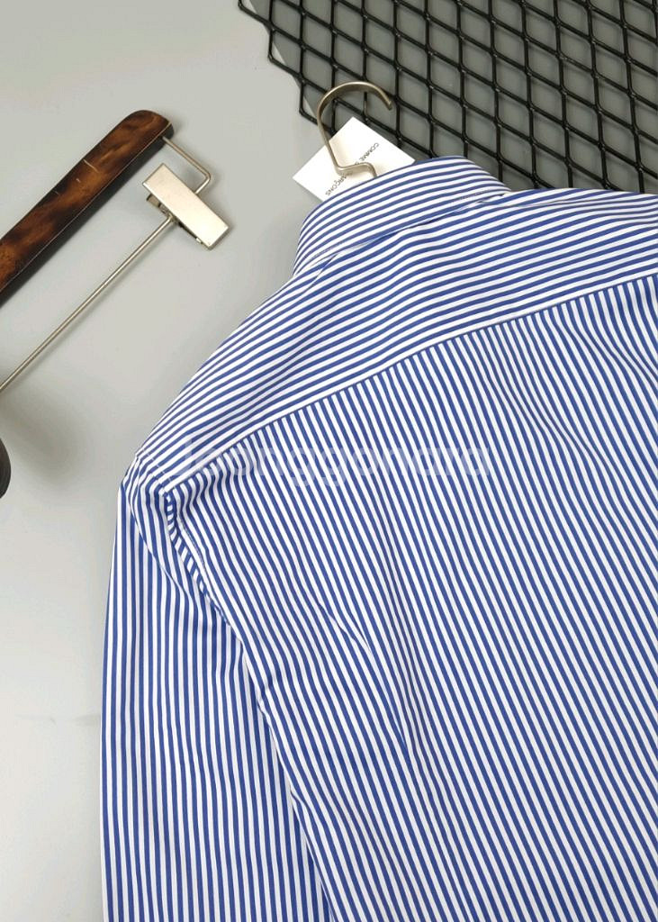 꼼데가르송 픽셀 스트라이프 셔츠(레드와펜)--5