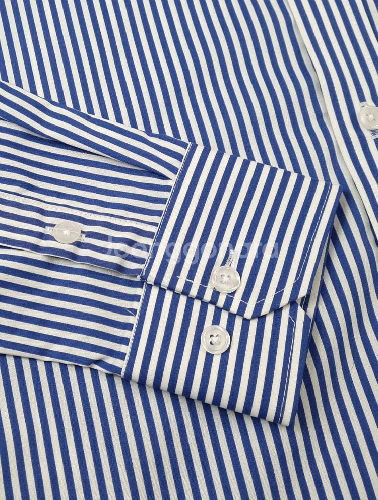 꼼데가르송 픽셀 스트라이프 셔츠(레드와펜)--4