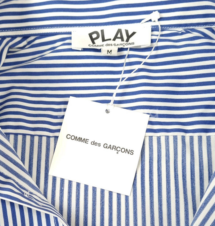 꼼데가르송 픽셀 스트라이프 셔츠(레드와펜)--3