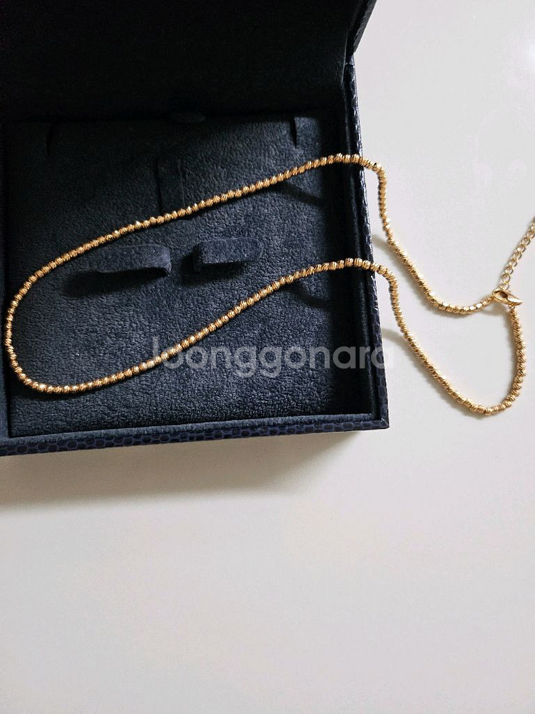 18k핑크골드 컷팅볼체인 목걸이--1