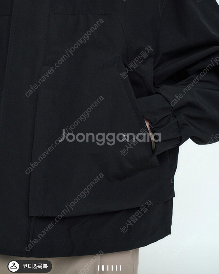 [새상품] 타임옴므 22SS 멀티포켓점퍼 쉘파카 블랙 100 사이즈 팝니다.--4