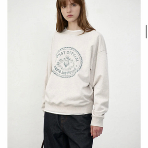 던스트 큐피드 캠퍼스 맨투맨 티셔츠 오트밀멜란지(택포2.4)