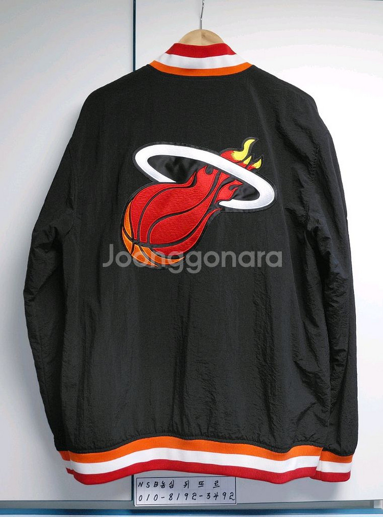 [L]미첼앤네스 마이애미 히트 어센틱 웜업 자켓--8