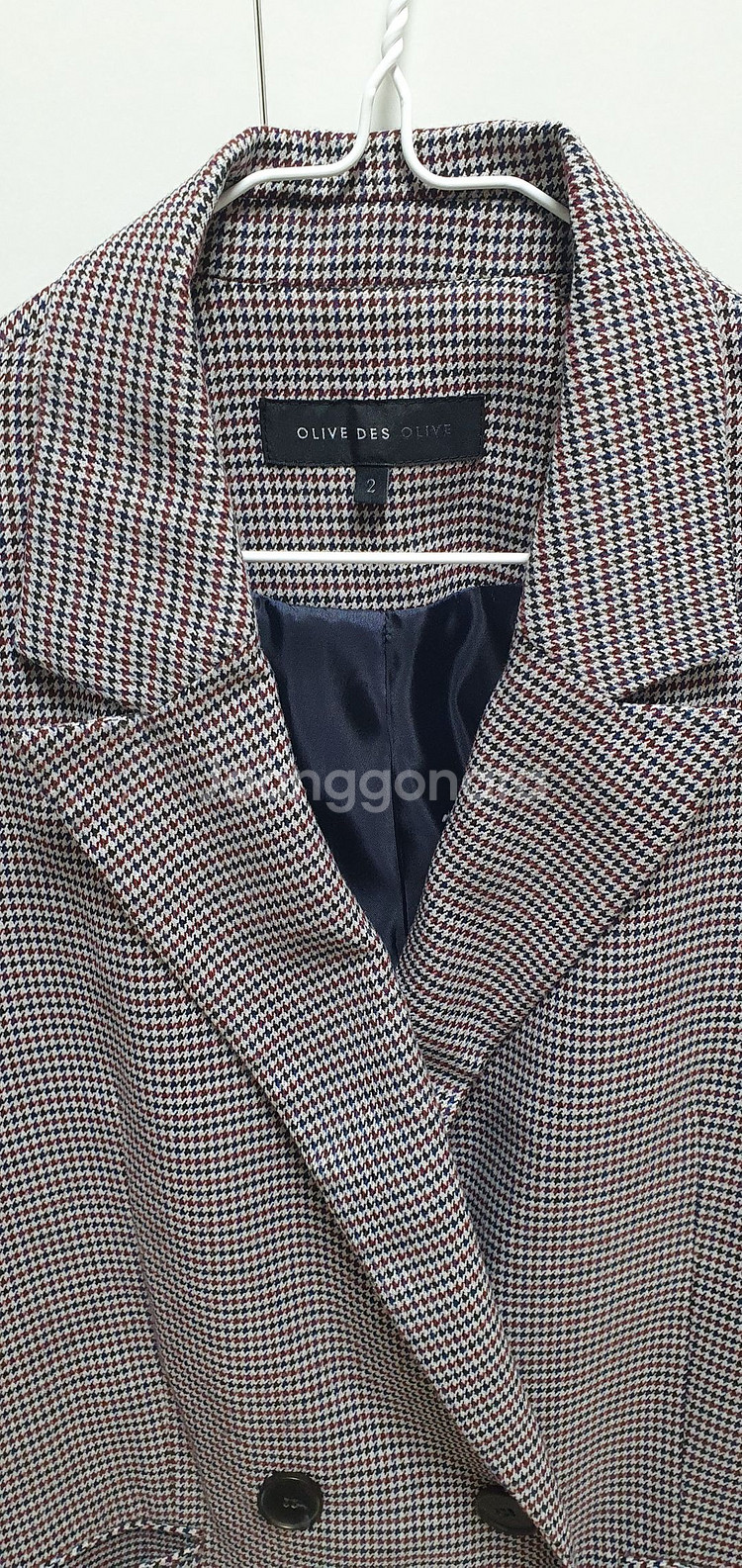 올리브데올리브 하운드체크 더블자켓 OW8AZ004 판매--2