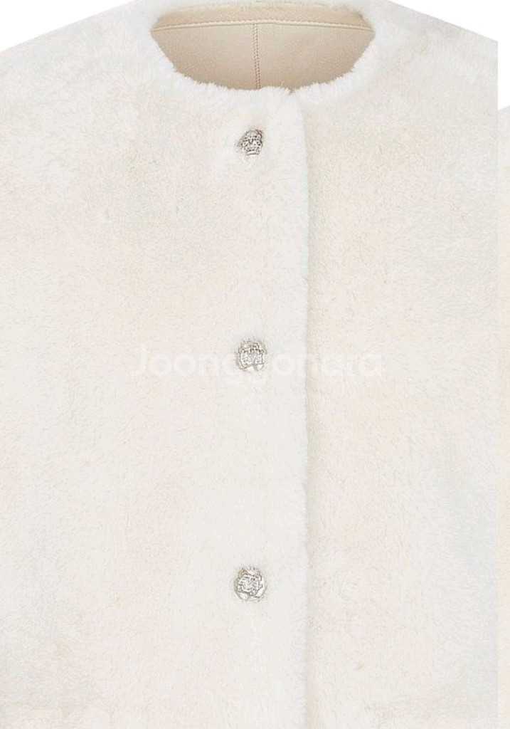 [새상품]보브(VOV) 스냅 버튼 시어링 레더 자켓--3