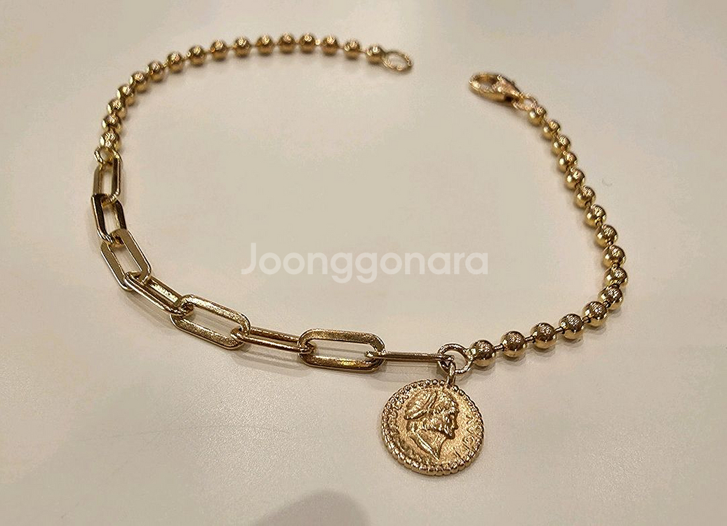 18k핑크골드_코인 볼체인 팔찌--0