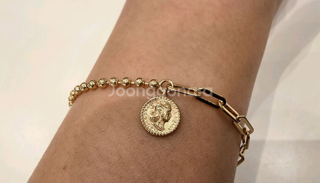 18k핑크골드_코인 볼체인 팔찌--3