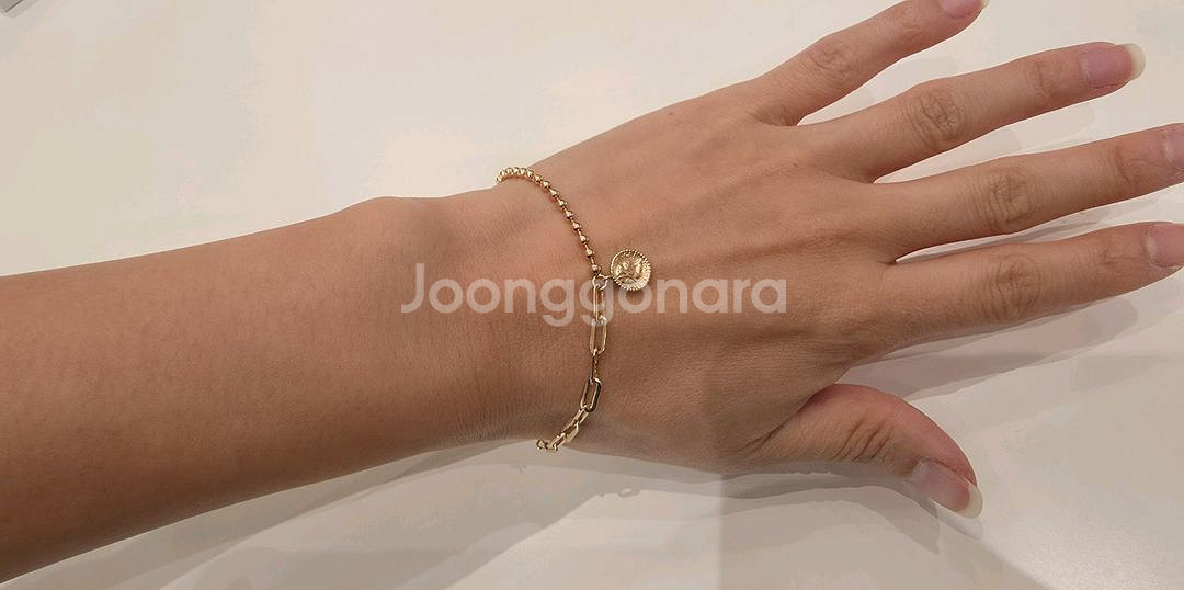 18k핑크골드_코인 볼체인 팔찌--1