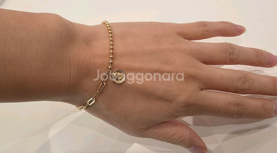 18k핑크골드_코인 볼체인 팔찌--6