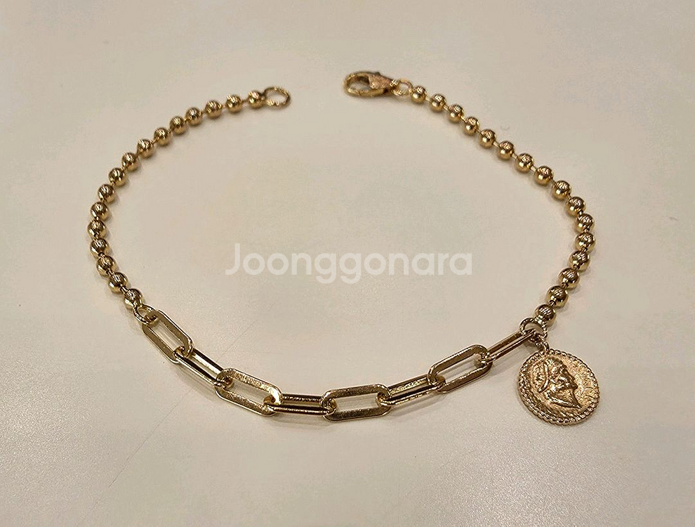 18k핑크골드_코인 볼체인 팔찌--5