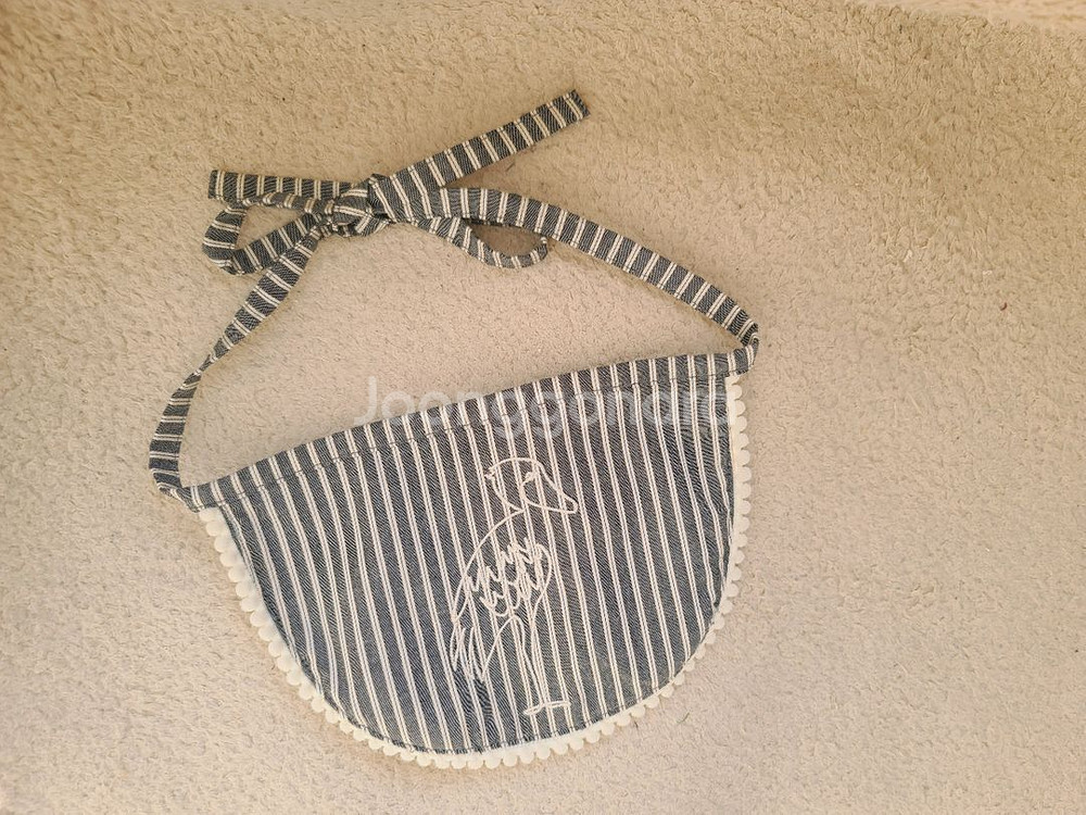 새상품) 강아지 스카프 그레이 스트라이프 반다나 반려견 턱받이--2