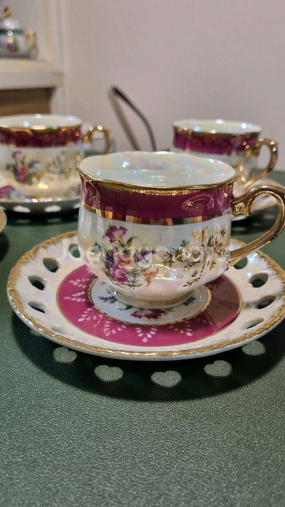 빈티지 앤틱 일본 커피잔 세트6조--0