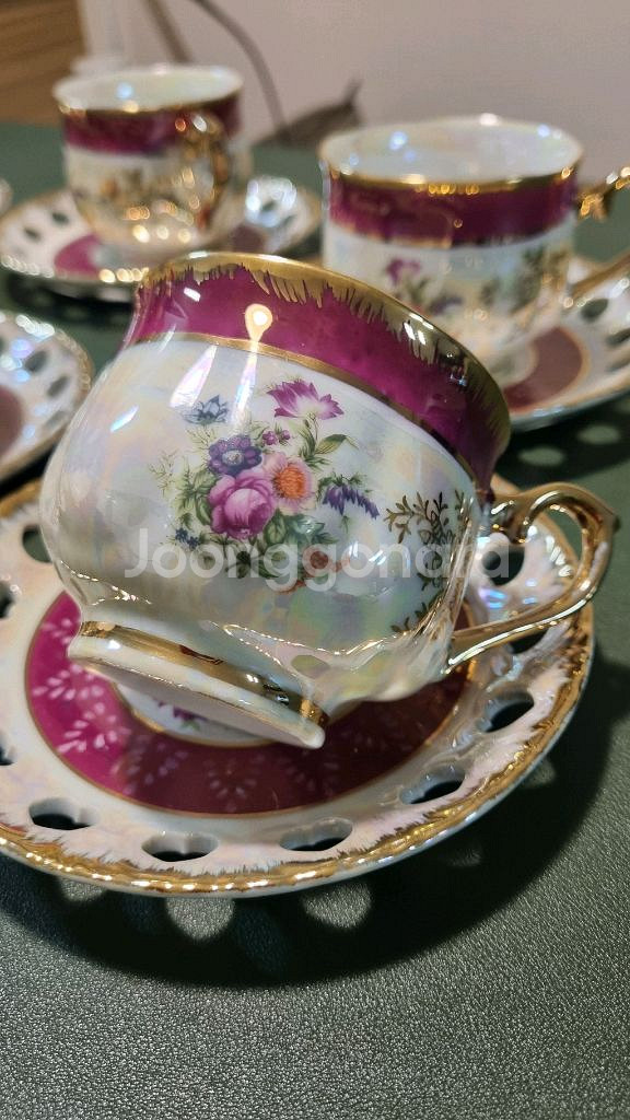 빈티지 앤틱 일본 커피잔 세트6조--3