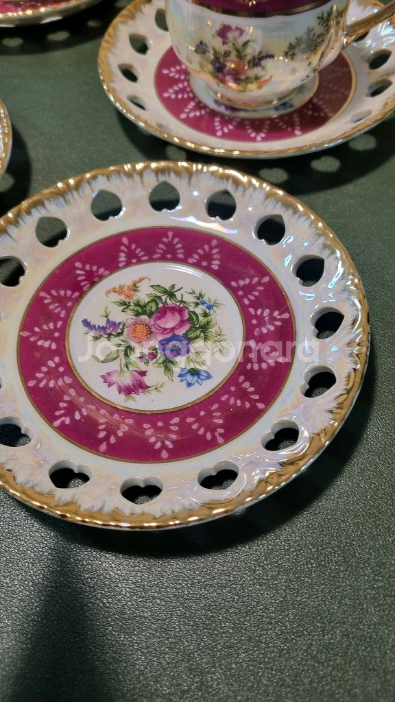 빈티지 앤틱 일본 커피잔 세트6조--5