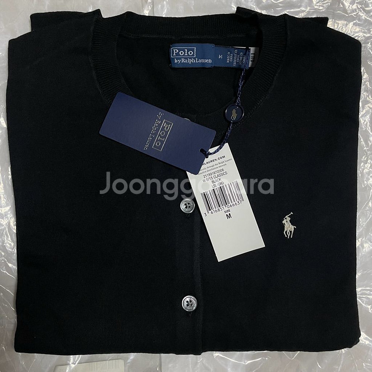 [M] 폴로 랄프로렌 포니 자수 클래식 가디건 블랙--0